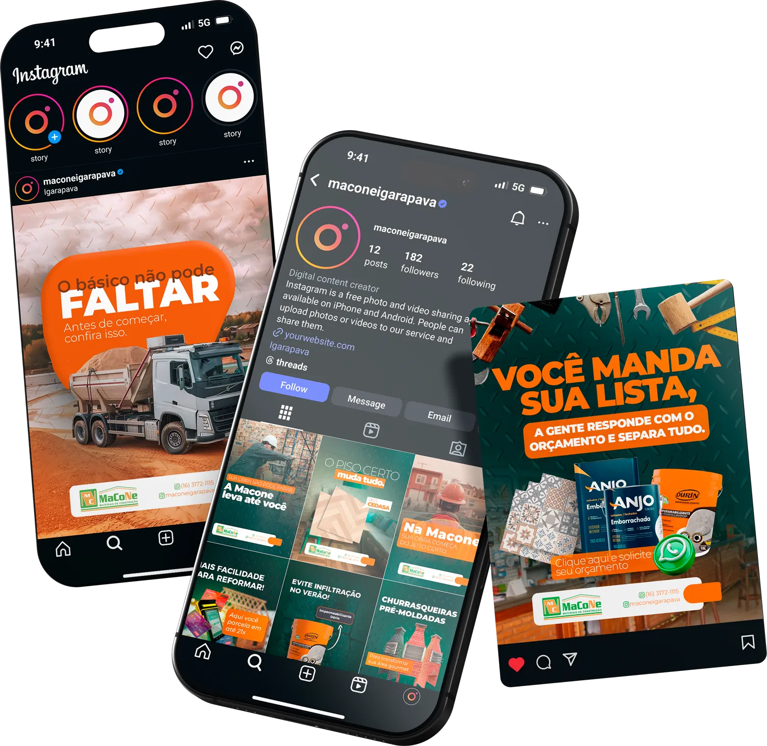 Cases de redes sociais de Macone