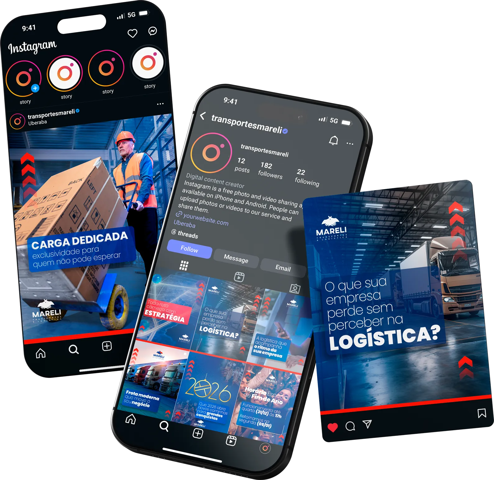 Cases de redes sociais de Transportes Mareli